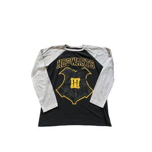 Harry Potter Hogwarts Boys Raglan Tee Black Size L